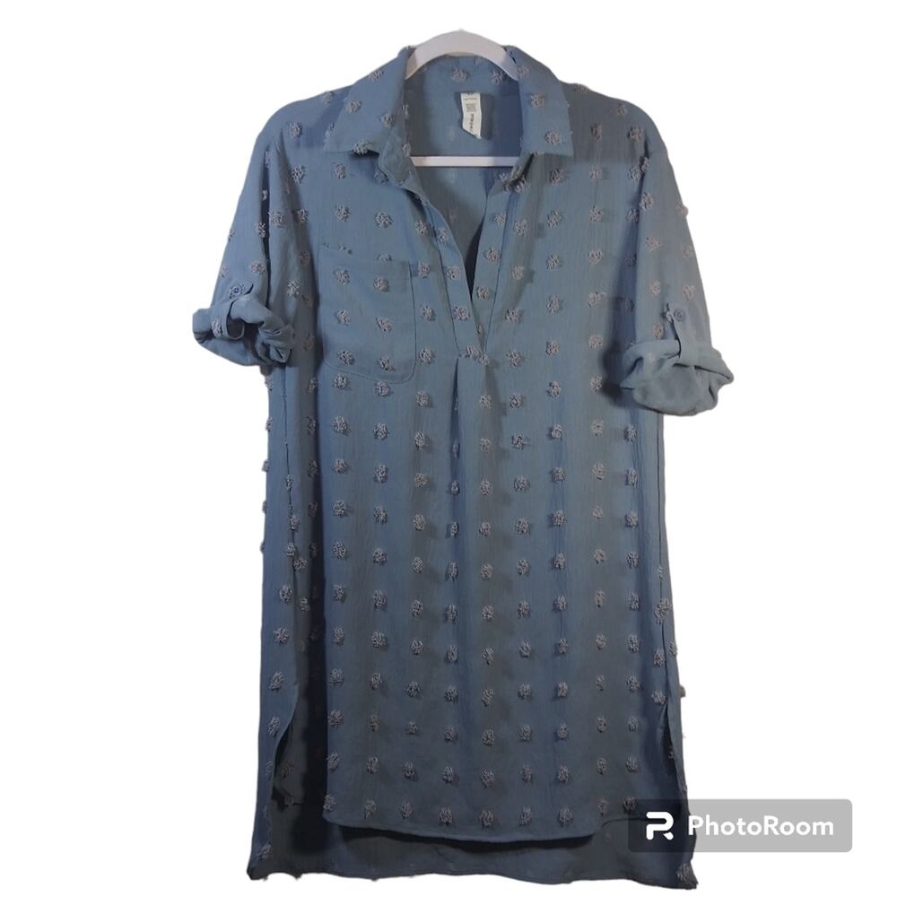 Blooming Jelly Swimsuit Coverups Blue Chiffon  Swimwear Cover Dress Size Small